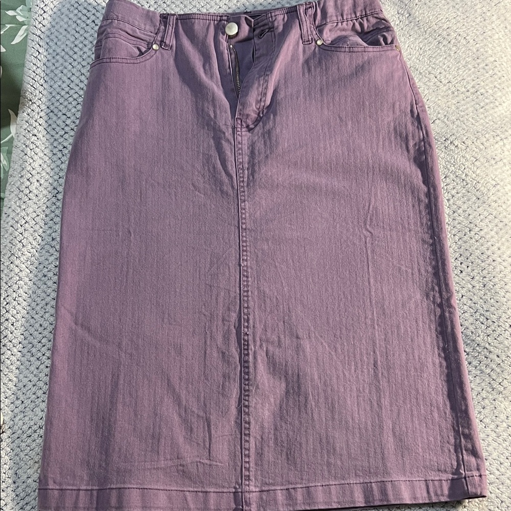 Baccini Purple Denim Pencil Skirt